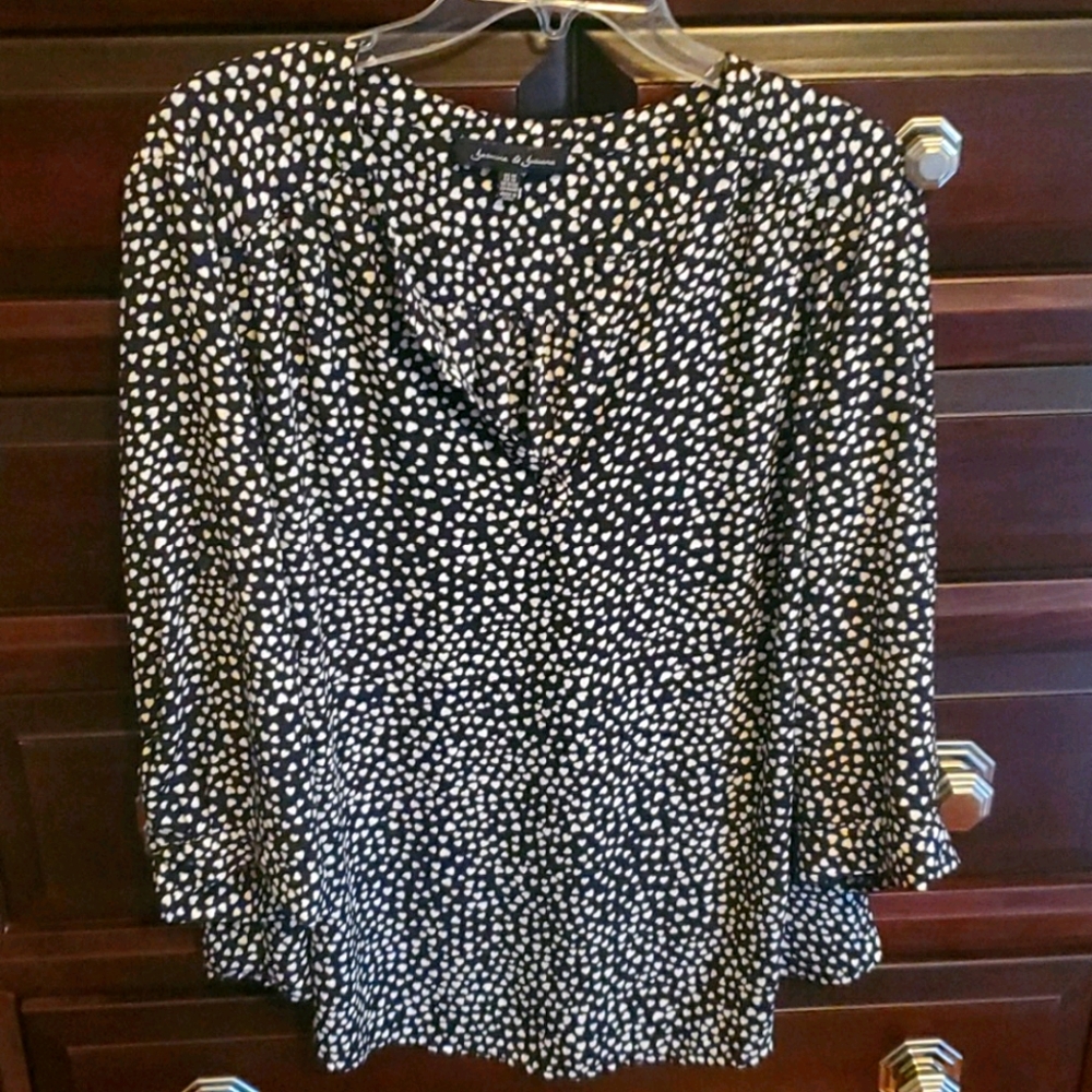 EUC 1X Tunic Top Heart Dots ❤